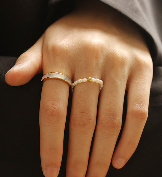 French Style Shell Ring - Crystal Nexus