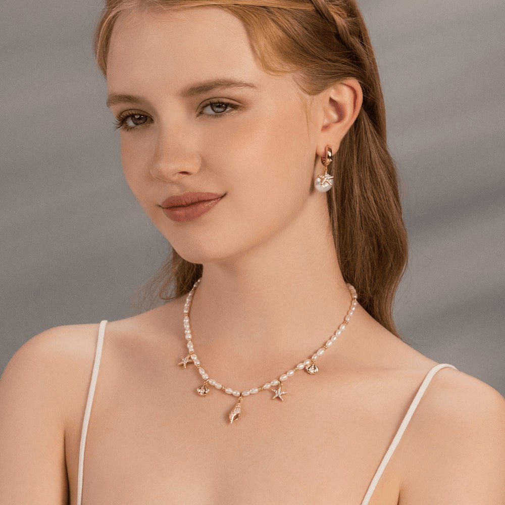 Beach Style Pearl Necklace - Crystal Nexus